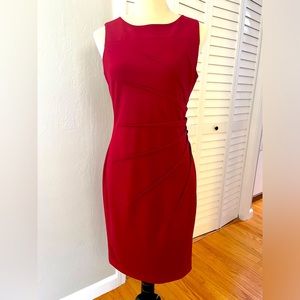 Calvin Klein Red Burgundy Sheath Dress (2)